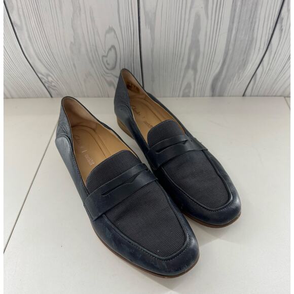 Clark’s Pure Iris Womens Blue Leather Comfort Loafers Slip On Size 9 M - Picture 1 of 9